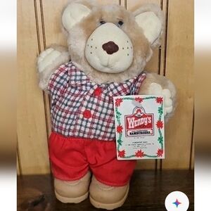 NEW 1986 Vintage Furskins Teddy Bear Boone 7" Plush Wendys Hong Kong